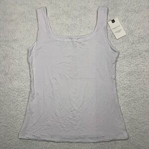 NWT Pink‎ M Style Tank Top Sleeveless Shirt Stretch White Women's Size Large